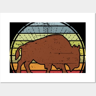 Bison Sunset Posters and Art